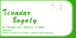 tivadar bogoly business card